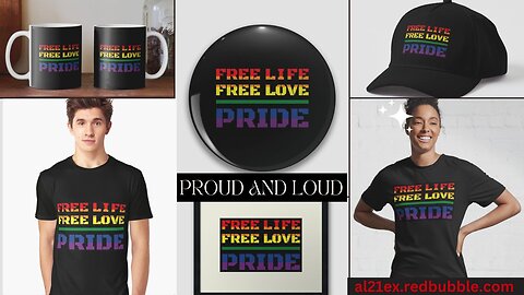FREE LIFE FREE LOVE LGBT T-SHIRT PRIDE MONTH