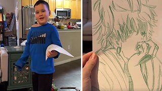 Six-year-old shows off incredible artistic skills