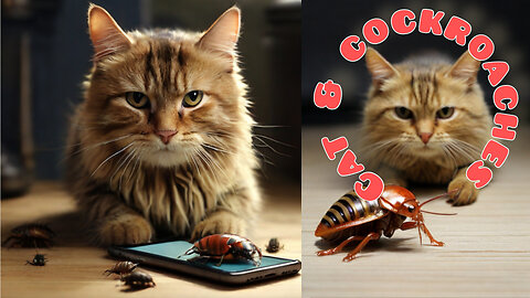 Fooled the Cat With A Fake cockroach Cats are so silly cats