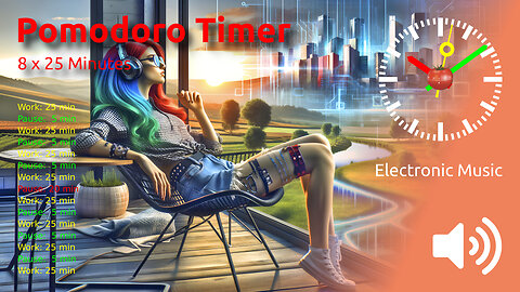 🍅 ⏰ 8 x 25min ~ Pomodoro Meets Electronic Beats: Boost Your Productivity!