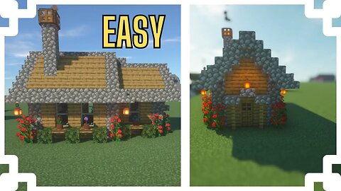 How To Build A Oak And Cobblestone Survival Starter House | Minecraft Easy Tutorial