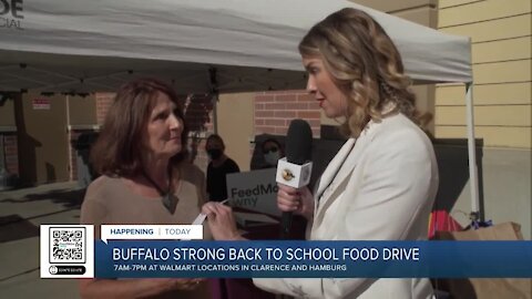 AM Buffalo live at Walmart for Buffalo Strong Back-to-School Food Drive for Feedmore WNY - Part 3