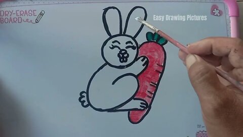 Easy Drawing Pictures: Learn to draw a rabbit and paint color