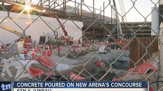 Concrete poured on new Bucks' arena concourse