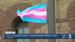 Cincinnati recognizes transgender day of visibility by raising transgender pride flag at city hall