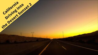 California Driving into the desert sunset 2