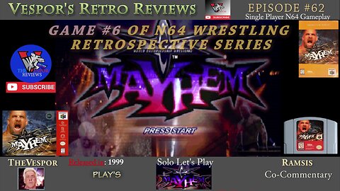 Solo Retro Let's Play | WCW Mayhem (N64)| N64 Wrestling Retrospective #6 | 🤼🎮