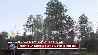 Parts of San Diego county experiencing high winds