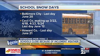 Wednesday snow closures force counties to adjust their school calendars