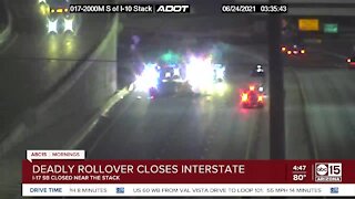 Deadly rollover blocking traffic on I-17 near the Stack