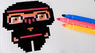 how to Draw Kawaii Ninja - Hello Pixel Art by Garbi KW 2