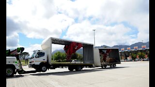 Strong winds whipping the Western Cape blew a truck over