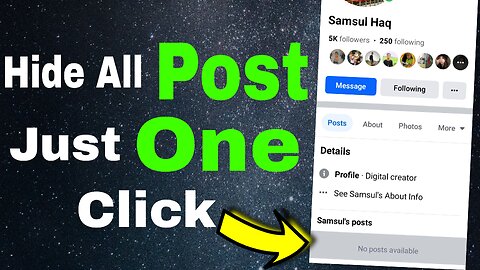 how to hide all post on facebook in just one click | hide post Facebook