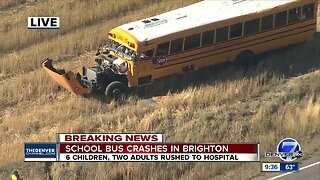 School bus crash in Brighton injures 6 kids, 2 adults