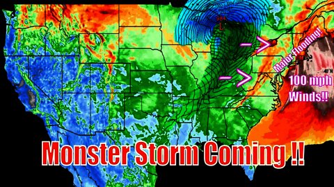 Monster Storm Coming! 100 mph Winds, 30+ Ft Waves, Flooding & Major Snowfall - The WeatherMan Plus