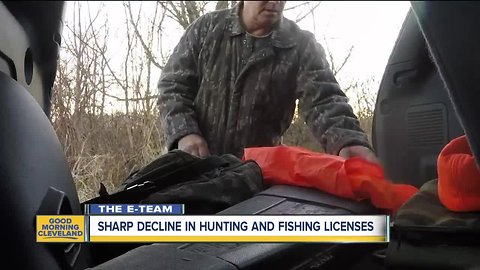 Sharp decline in hunting and fishing licenses