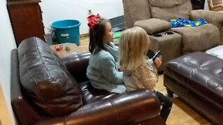 Friends playing Mario Kart
