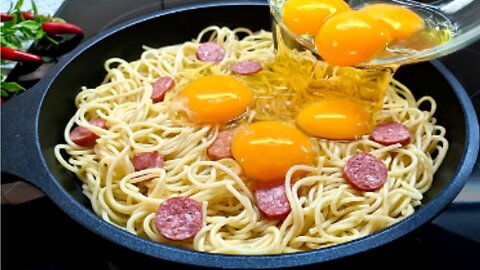 Just fry the eggs and spaghetti this way and the result will be delicious! New recipe