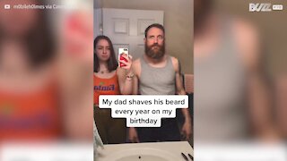 Ce père rase sa barbe dans des styles étonnants