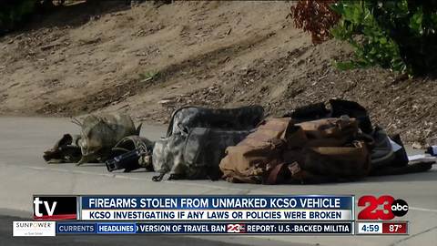 Firearms stolen from unmarked KCSO vehicle