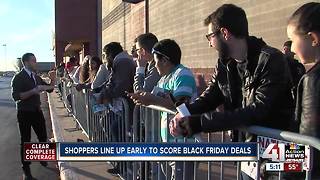 Shoppers in line early to score Black Friday deals