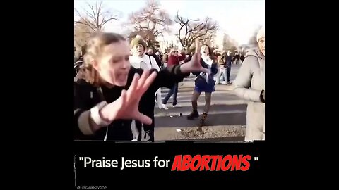 A young lady harasses and yells at Pro-Life youth, silently praying, "Praise Jesus for Abortion!"