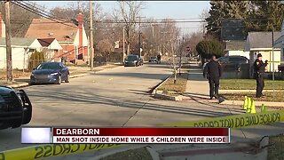 Man shot inside home with children inside in Dearborn