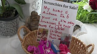 7-year-old from Lancaster makes scrunchies for Oishei