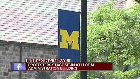 University of Michigan lecturers, students occupy building in Ann Arbor for protest