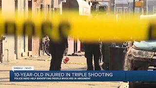 10-year-old injured in triple shooting