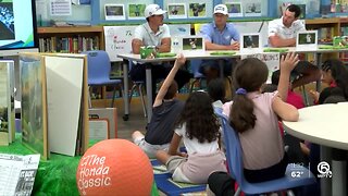 Pro golfers visit Timber Trace Elementary School ahead of The Honda Classic