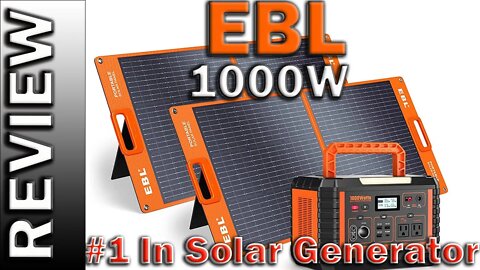 EBL 1000W Solar Generator PD60W Port Portable Power Station and 2X 100W Portable Solar Panel