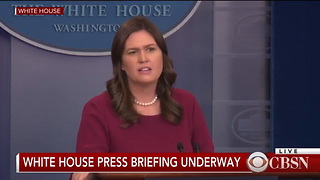 Sarah Sanders Tears Up When Answering Question About School Shootings