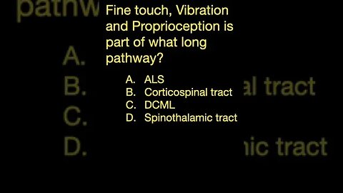 Long Sensory Pathways #shorts (Part A)