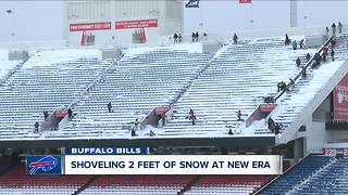 New Era Field Stadium snow cleanup