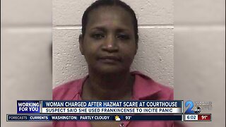 Woman charged after hazmat scare at courthouse