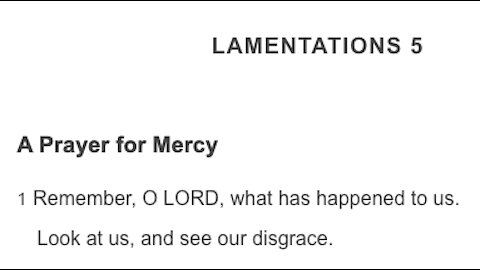 Lamentations ch 5: Prayer for Mercy. Take GOD's corrections with a Happy Heart