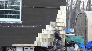 Making Tiny House Pallet Wood Shake Siding In Fast Motion Video