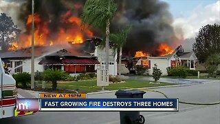 Fast-growing fire destroys 3 homes