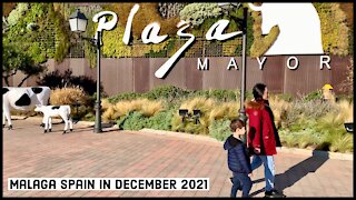 Plaza Mayor Malaga Spain Walk in December 2021