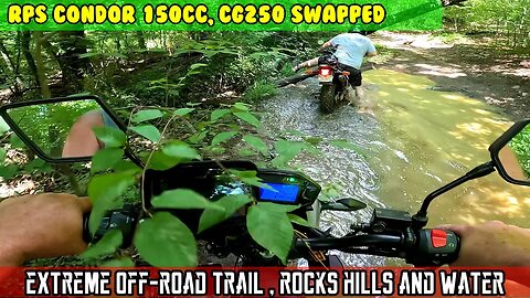 (E15) EXTREME motorcycle Off-road, rocky, steep and muddy trails. 223cc RPS Condor Yamaha Tdub