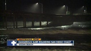 Dangerous surf continues to pound San Diego's coast