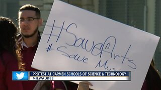 Students protest at Milwaukee's Carmen High School