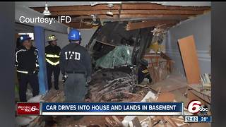 Car crashes into Speedway, Indiana house, ends up in basement after fleeing from police