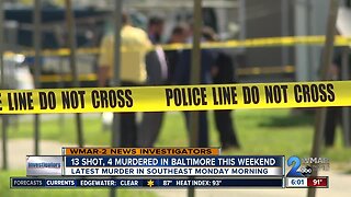 13 shootings, 4 murders over the course of one weekend in Baltimore