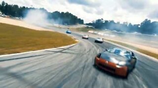 Drone captures car race from unique angles
