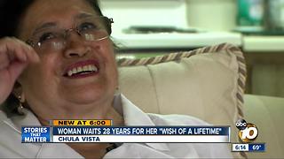 Woman waits 28 years for her 'wish of a lifetime'