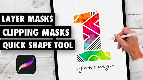 Procreate Tutorial: Clipping Masks, Layer Masks & Quickshape Tool!