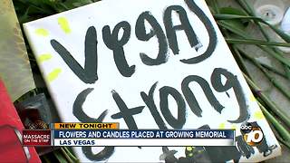 Growing memorial for victims of Las Vegas shooting