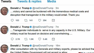 President Trump tweets about transgender people in the military